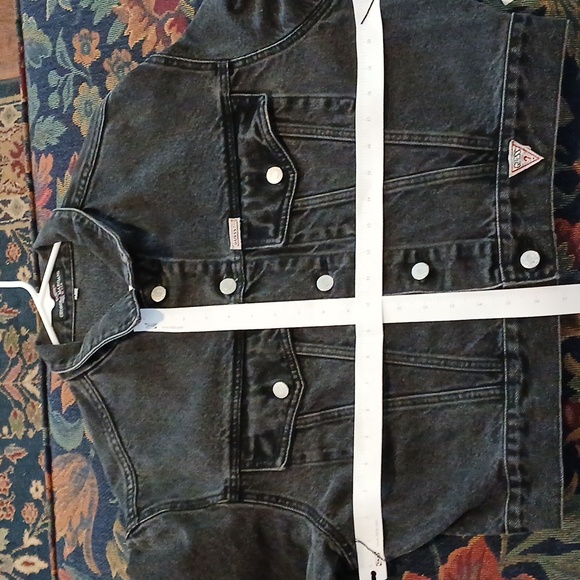 Guess Charcoal Cropped Denim Jacket - Picture 7 of 10